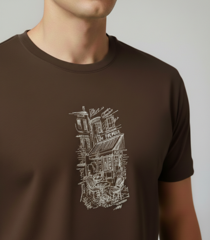 Artisan Sketch Premium Cotton T-Shirt – Espresso Brown